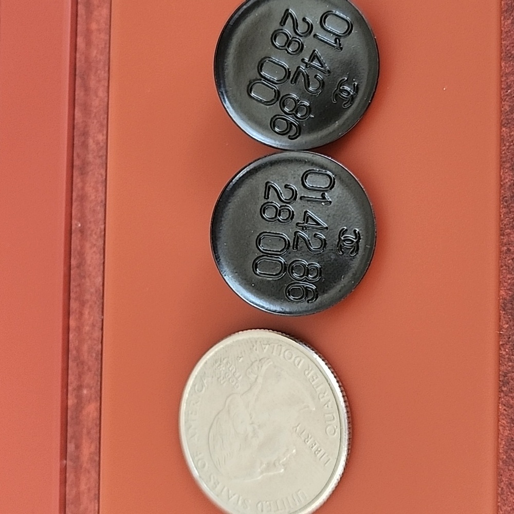 Chanel Set Of 2 Black Buttons W Numeric Sequence - image 4